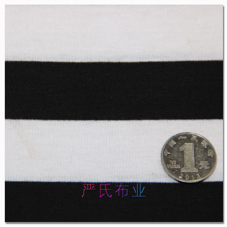 现货供应 仿棉针织彩条汗布 32支彩条汗布T恤童装针织面料