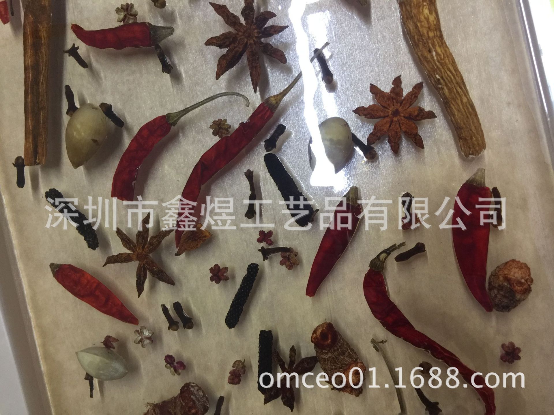 亚克力内埋植物种子，水晶胶内埋干花干果展示品