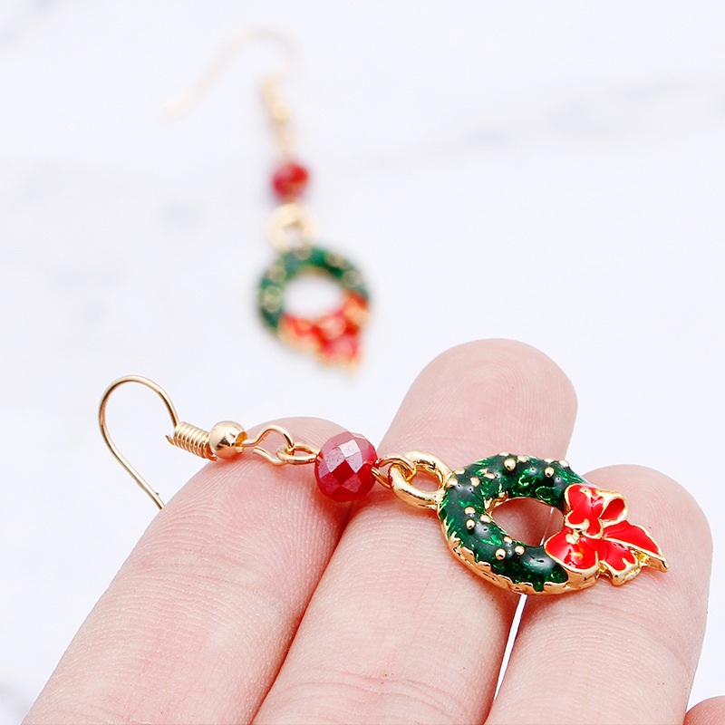 Noël Elk Arbre De Noël Dessin Animé Cloche Père Noël Boucles D&#39;oreilles En Gros Nihaojewelry display picture 11