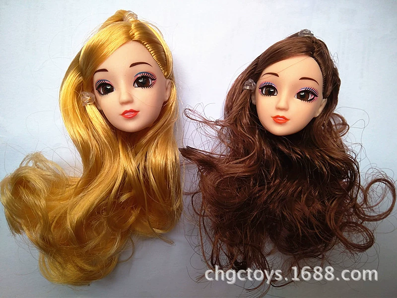 Пластиковая голова куклы с аксессуарами, 11,5 дюймов, 3D, 30G