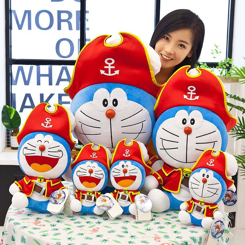 哆啦a梦2018电影同款毛绒公仔大雄的金银岛叮当猫抱枕玩偶厂批发