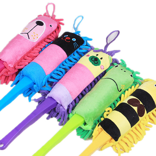 Korean version household car cartoon chenille dust removal brush physical store Taobao gift