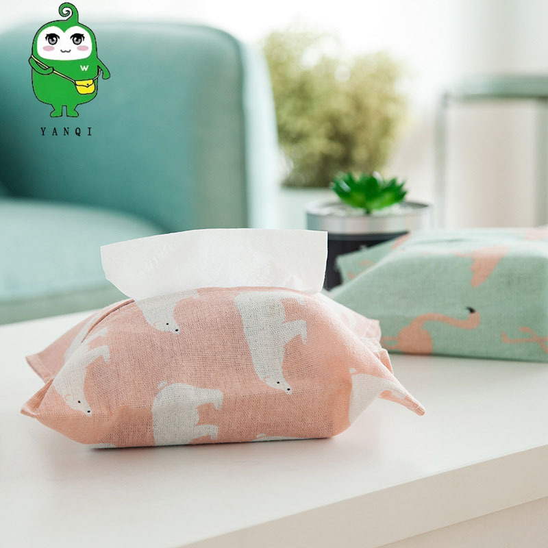 可愛卡通   紙巾套收納套棉麻抽巾套卡通紙巾 包紙巾盒 新品上市