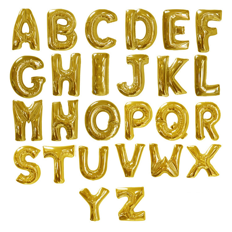 16 golden letter balloon Manufactor Direct selling letter Aluminum balloon Site Wedding celebration arrangement decorate prop