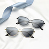 Metal fashionable retro marine sunglasses, glasses, cat's eye, wish