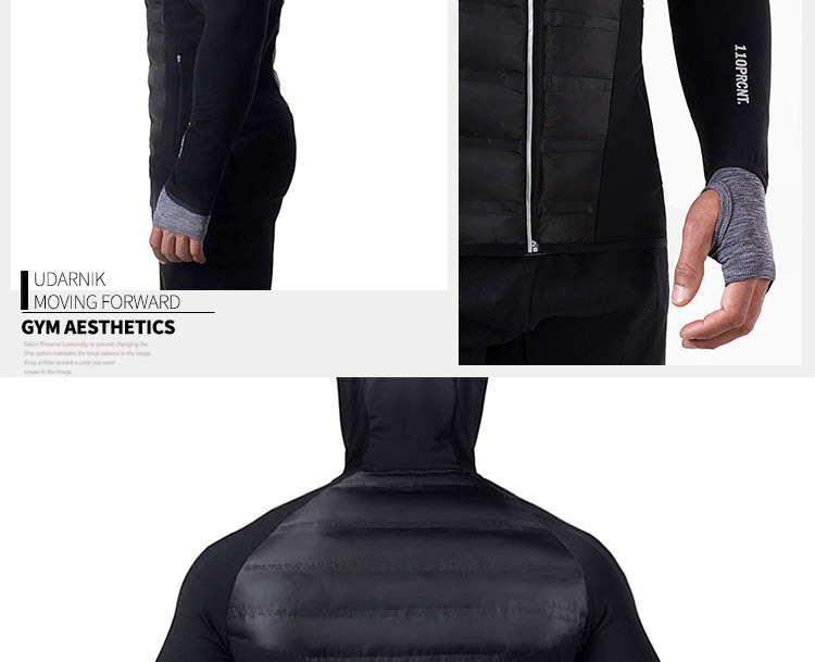 Vīriešu apģērbs Muscle Fitness Brothers ziemas sporta treniņtērps vīriešu īsa ikdienas kapuce kokvilnas jaka vienkrāsaina_voghion.com