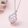 Agile pendant heart shaped, dancing zirconium, silver 925 sample, Japanese and Korean, Korean style