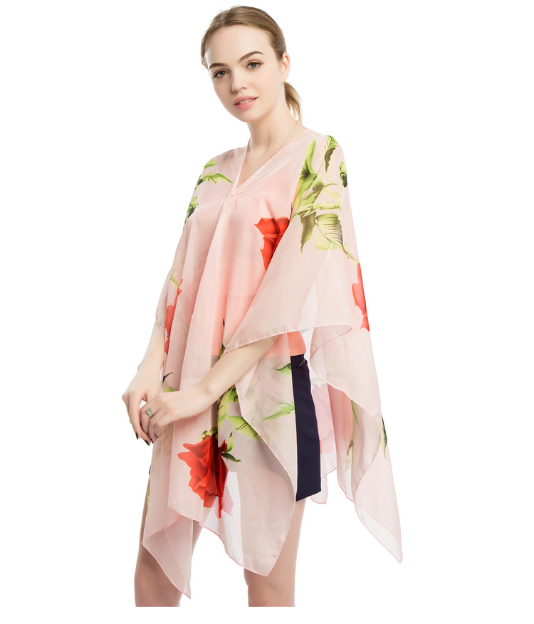 跑江湖丝巾批发 义乌围巾厂家 珍珠扣披肩厂家