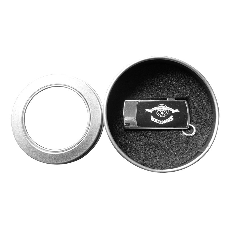 马口铁盒包装饼干盒 饰品包装盒65*25开窗盒 u盘包装盒定制