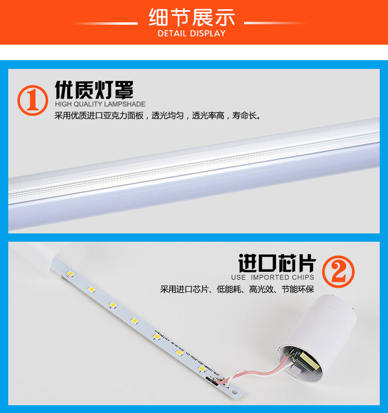 高光效节能LED灯管 高亮LED日光灯工厂超市服务商用T8灯管批发-阿里巴巴