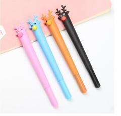Creative cute cartoon soft deer shape gel pen office learning Christmas elk black signature pen