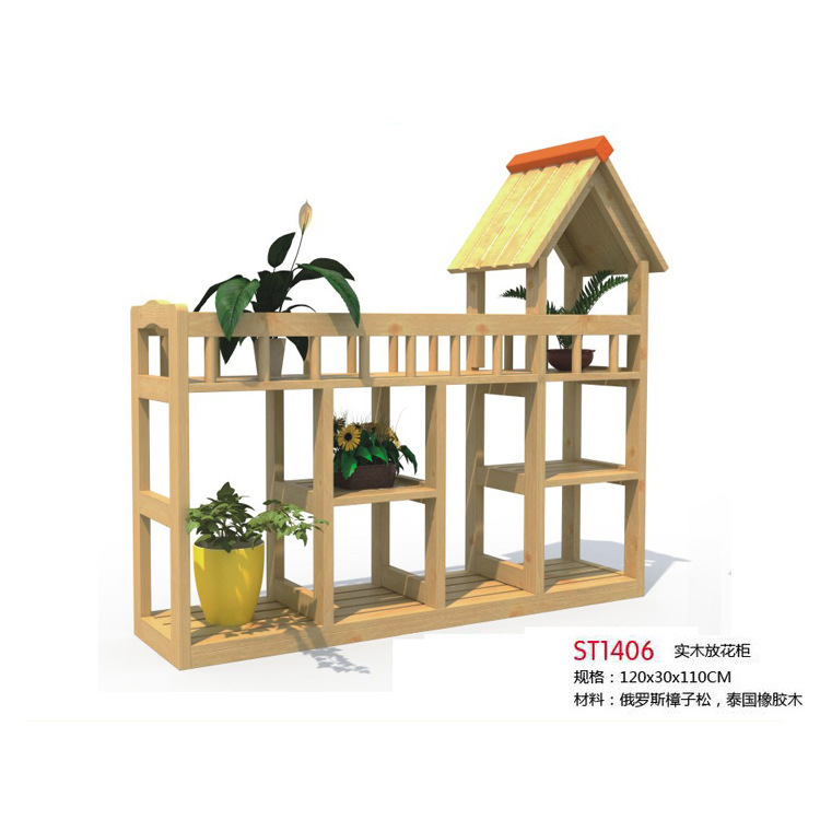 幼兒園落地小花架實木質木屋客廳簡易多肉植物架多層盆景架批發