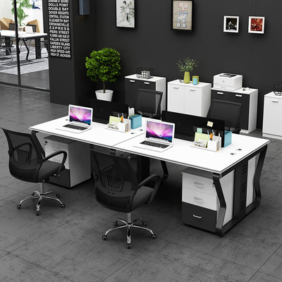 深圳厂家销售简约现代办公桌椅组合办公卡位2人位4人位公司员工桌|ru