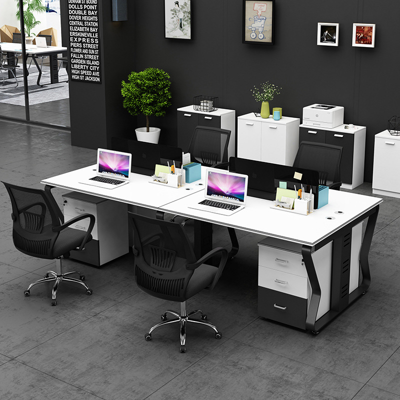 深圳厂家销售简约现代办公桌椅组合办公卡位2人位4人位公司员工桌|ru