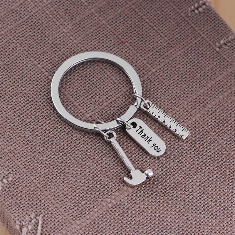 Explosion Key Chain Creative Small Gift Alloy Hammer Ruler Father's Day Key Chain Small Gift Wholesale Nihaojewelry display picture 5