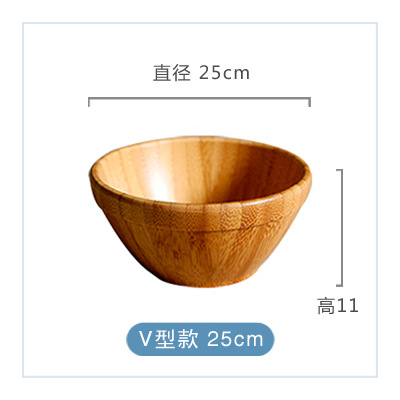 Ensaladera redonda de bambú de madera tazón de bambú creativo tazón de arroz tazón de fruta restaurante occidental tazón de bambú plato de fruta del hotel