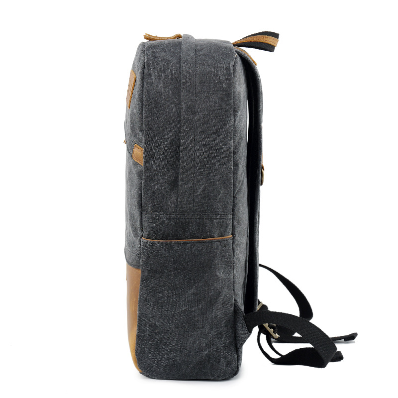 Seven color cotton new men's casual universal canvas backpack, student leisure backpack_voghion.com