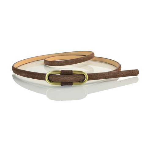 Genuine leather thin belt women's belt pigskin retro simple pin buckle decorative trouser belt fur dress sweater