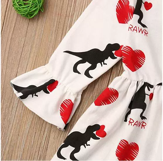 Children's dress, megaphone, long-sleeve for St. Valentine's Day, girl's skirt, new collection, A-line, Amazon