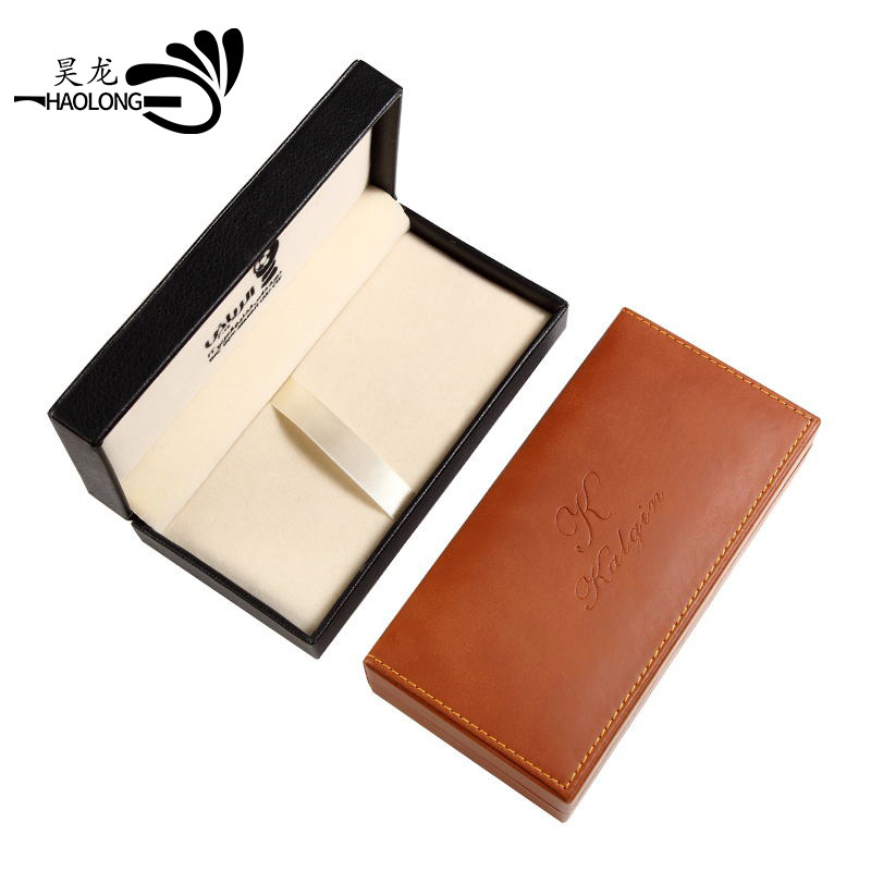 厂家定制高档皮质PU笔盒 钢笔签字笔礼品盒盒盖礼盒订制企业LOGO