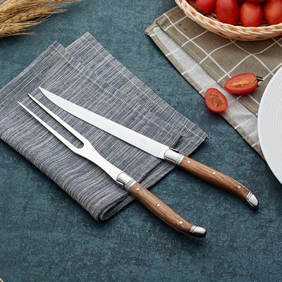 Imports of stainless steel Knife and fork tableware Wooden handle knife and fork Steak knife and fork Two piece set Western cutlery