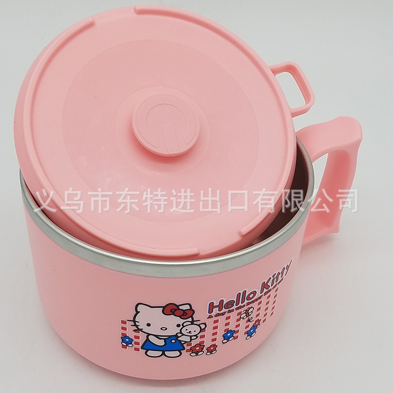 Factory direct sales of stainless steel 304 lunch boxes, cartoon covered instant noodle bowls, insulated fast food cups, heat-resistant student lunch boxes detail image 14