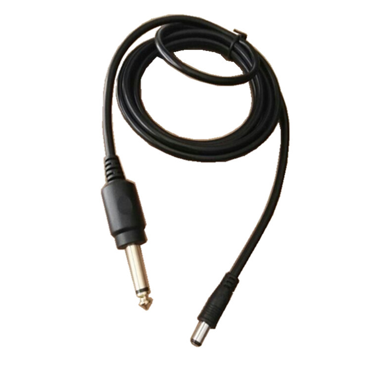 黑色插头线DC5521直6.35头配纹身机2芯电线皮软耐用全铜纹身机线|ms