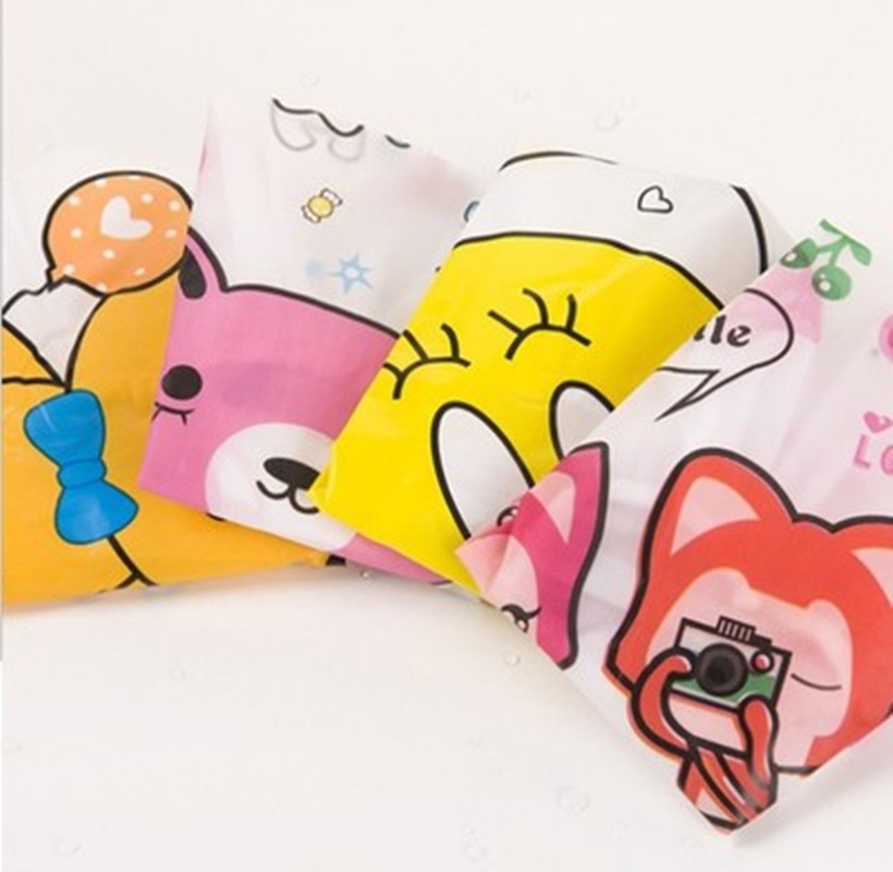 Lindo gorro de ducha de dibujos animados impermeable baño gorro de pelo de impresión gorro de champú respetuoso del medio ambiente cómodo cabello largo de las mujeres cubierta de cabello de secado