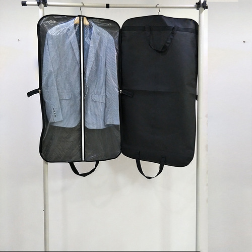 Black Men's Suit Dust Cover Small Formal Dress Bag Short Skirt Hand-held Dustproof Cover Shirt Black Dual-use Suit Bag
