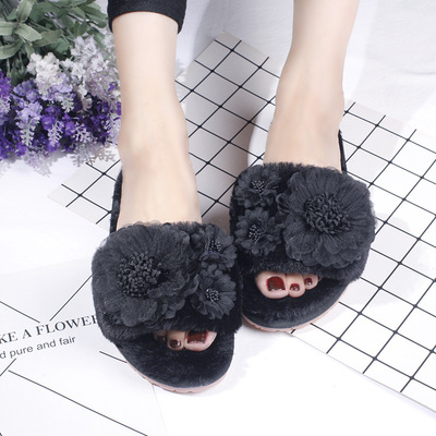 2018 new pattern Korean Edition Yarn Flower Plush Word tow Home Furnishing Exorcism non-slip Gross trailer