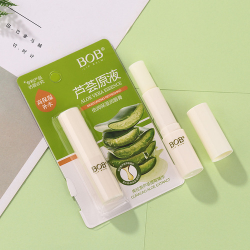 Makeup BOB Aloe Vera Liquid Moisturizing Lip Balm Men and Women Dilute Lip Lines Hydrating Transparent Colorless Lip Balm