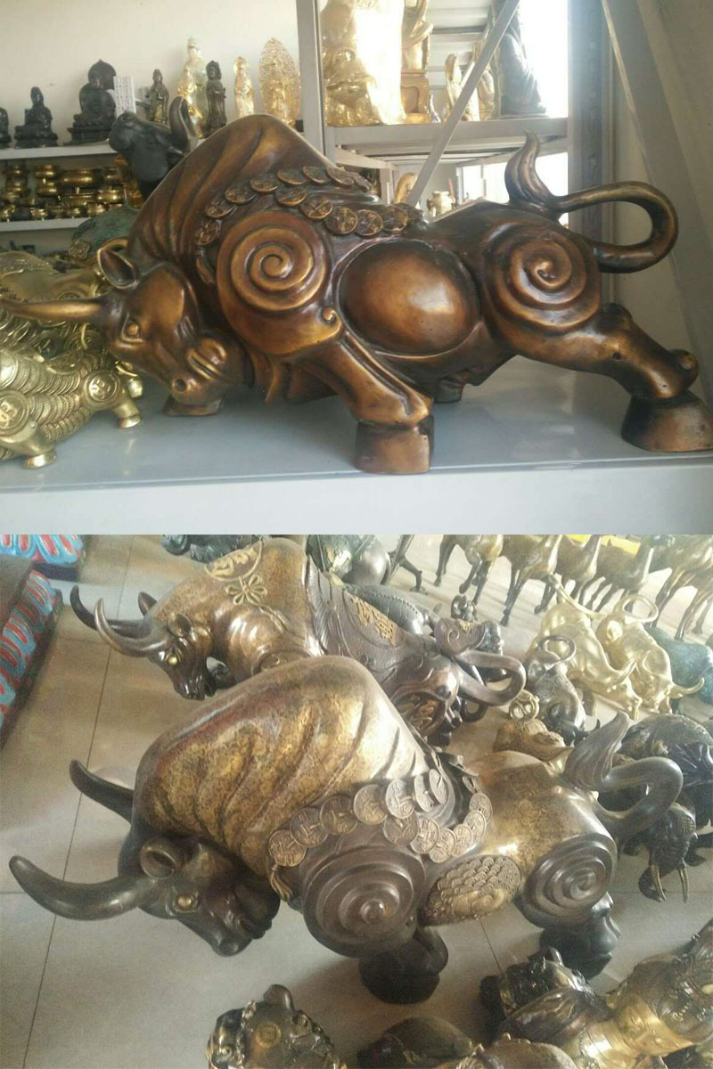 产品实拍铜牛摆件