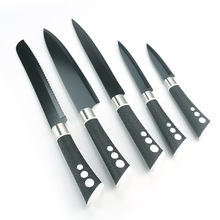 厂家直销 韩式礼品套刀 不锈钢喷漆不沾刀新款五件套厨房刀具套装