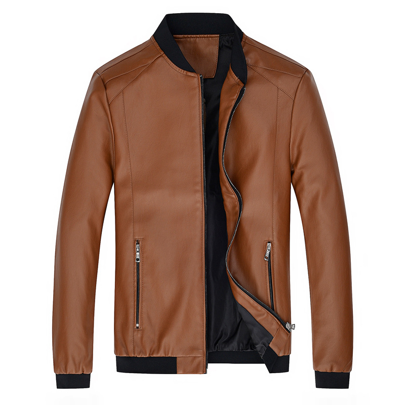 Men's Leather Jacket Slim Fit Stylish Motorcycle Coat_voghion.com