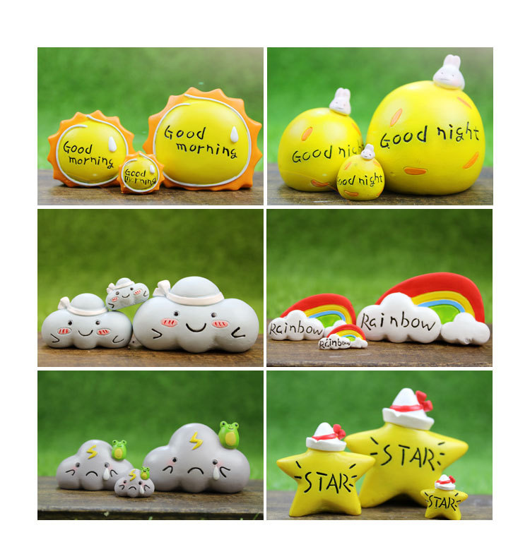 Creativo zakka dibujos animados pastoral clima arreglo de flores arreglo de jardinería traje suculento micro paisaje decoración a juego adornos