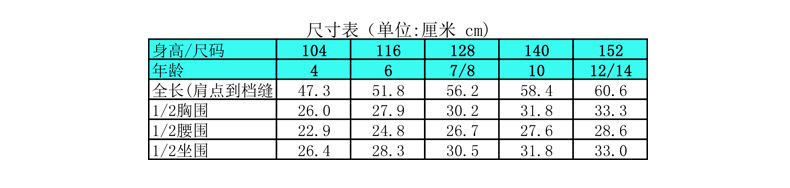 Size chart