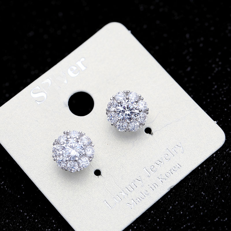 Sterling Argent Aiguille Tiktok Même Style Rotation Boucles D'oreilles Femelle Zircon Boucles D'oreilles Géométriques Frais Simple Bijoux En Gros display picture 10