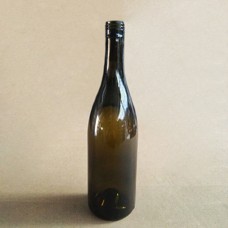 批发 750ml中肚丝口红酒瓶 茶色葡萄酒瓶 酵素瓶 墨绿勃垦第