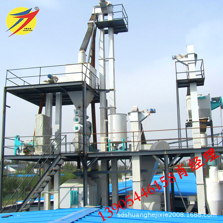 鸡猪饲料搅拌制粒机组 5吨牛羊饲料粉料全价料生产加工设备