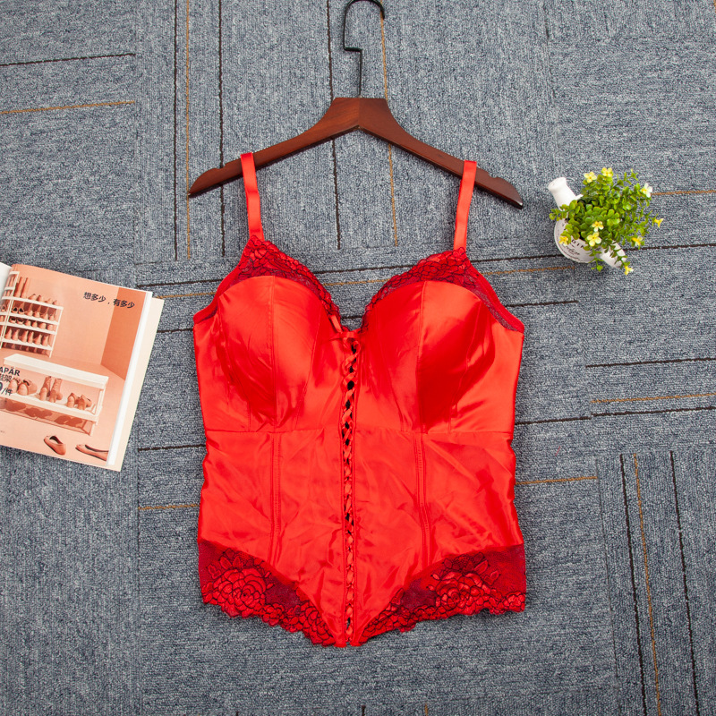 Exported to Europe and America original order delivery festive red corset vest birth year underwear wedding large size