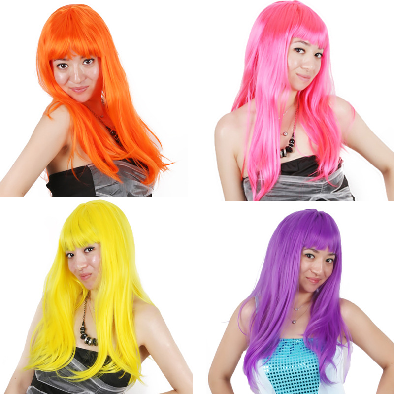 Wig For Women With Long Straight Hair And Bangs, Natural And Lifelike Fluffy Straight Hair, European And American Wigs