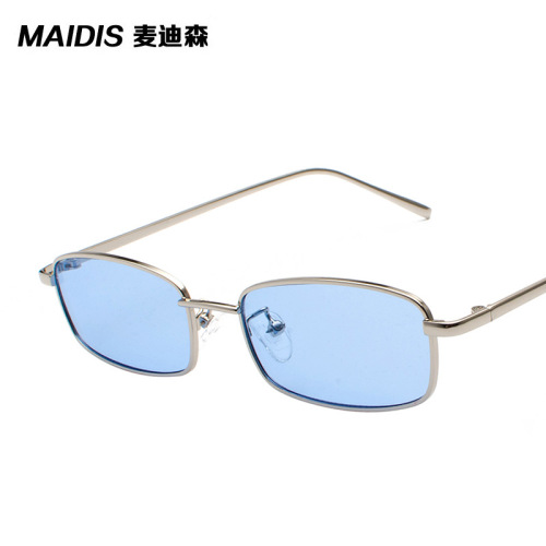 Jet 31035 European and American square sunglasses fashionable small frame metal glasses transparent ocean film street photography sunglasses