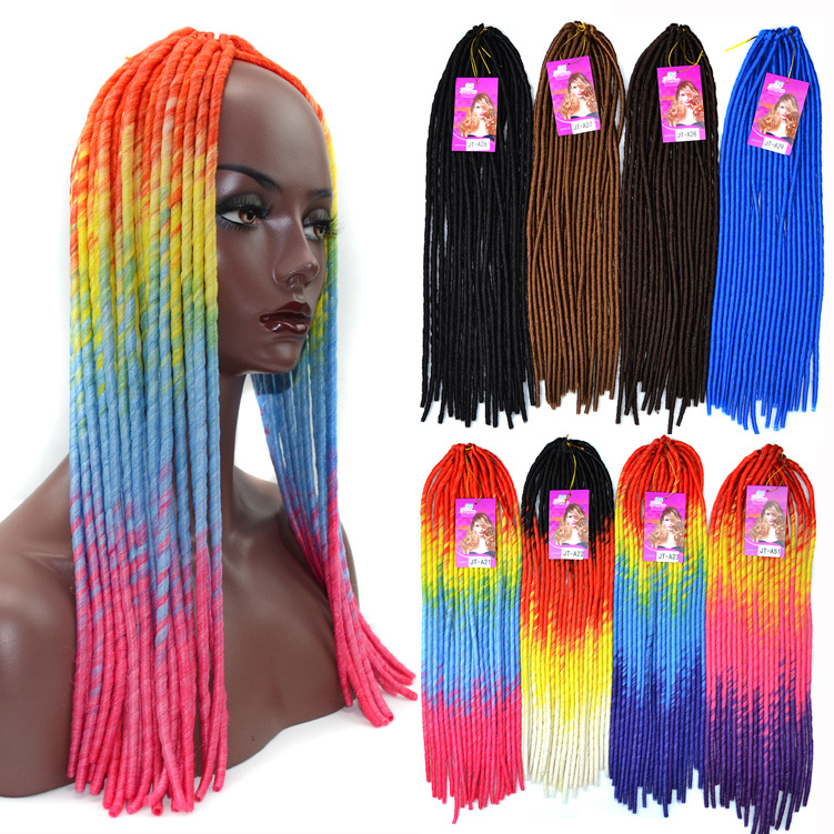 非洲假发扭辫 欧美彩色空心小辫子假发扭搏辫 soft dread loc|ru