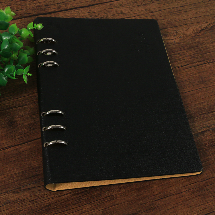 商务定制办公学习会议笔记本  高档布纹仿皮PU活页记事本