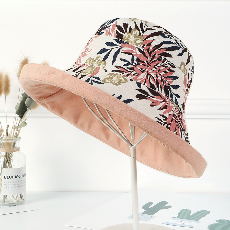Women's Gender Women's Basic Solid Color Printing Big Eaves Bucket Hat