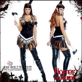2018万圣节服装cosplay野人服装成人男女原始人印第安人土著服装