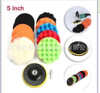 Pulido 7-piece coche belleza pulido coche encerado traje esponja rueda onda esponja plana rueda almohadilla de pulido