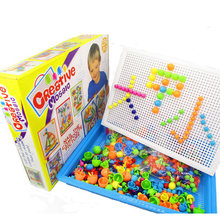 現貨蘑菇釘玩具 寶寶益智幼兒早教塑料3d立體拼圖兒童拼圖批發