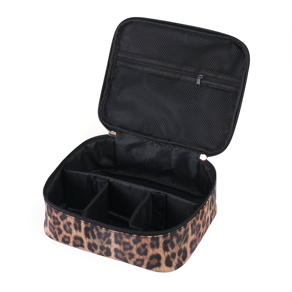Transfronterizo en stock retro leopardo estampado PU bolsa de cosméticos de viaje multi-funcional bolsa de lavado a prueba de agua nueva bolsa de almacenamiento de gran capacidad