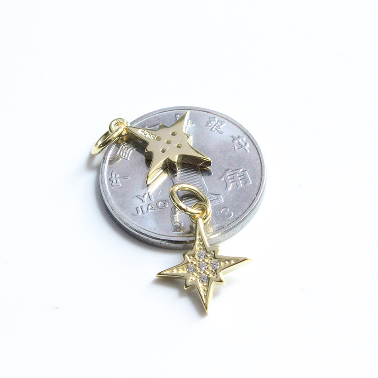 1 Pièce 12.5*10.6mm Argent Sterling 925 Zircon Star Brillant Pendentif display picture 3